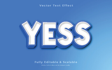 yess 3d text effect vector download