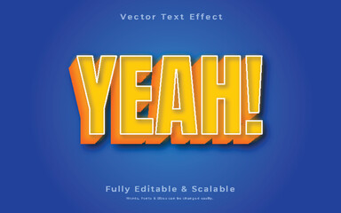 yeah 3d text effect vector download