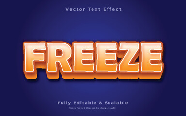 freeze 3d text effect vector download