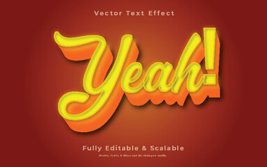 Yeah 3d text effect vector download