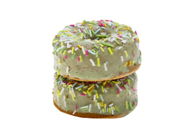 light green donut isolated