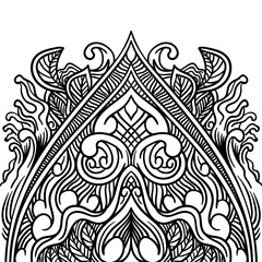 Fototapeta premium Vector hand drawn mandala coloring book page. Decorative ornament in ethnic oriental style. Oriental pattern, vintage decorative elements. Weave design elements. Yoga logos vector.