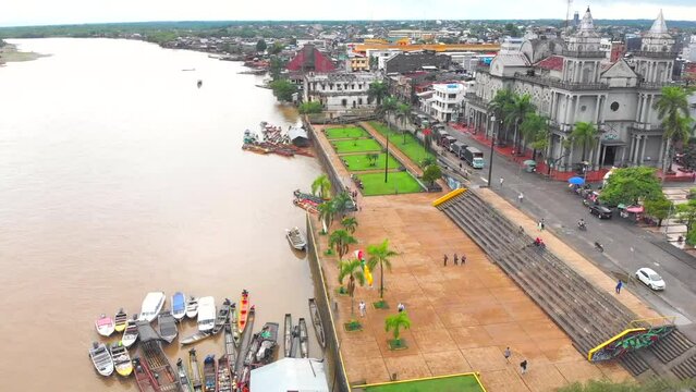 Aerial shots of Quibdo, capital of the department of Choco in Colombia, its landscapes and nature.