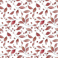 Seamless watercolor floral pattern. Hand-drawn illustration