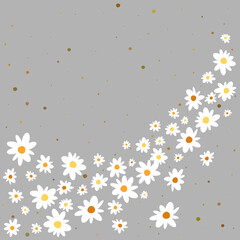 Daisies minimalistic hand drawn background