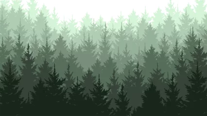 Poster Forest background landscape fir trees pine needles © Julia