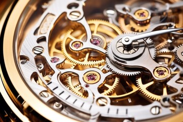 macro image of a glossy tourbillon watch spiral spring