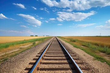 two parallel railway tracks disappearing into the horizon