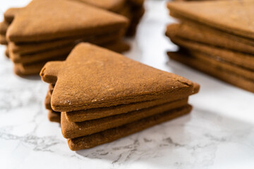 Christmas gingerbread cookies with royal icing