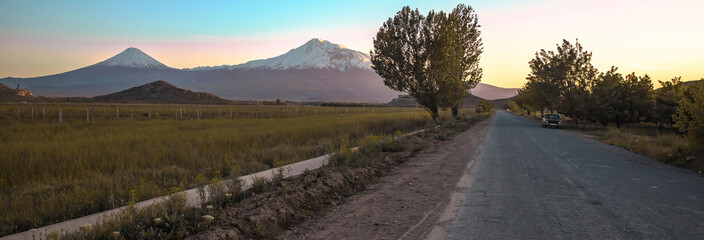 road  with Ararat mountain