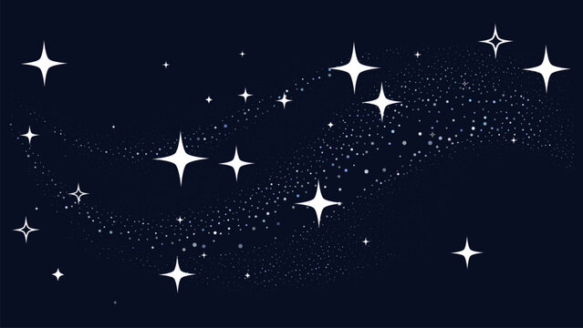 Starry sky hand drawn vector background