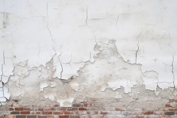 brick wall half covered with white paint