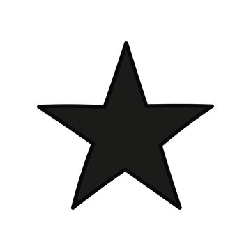 A hand-drawn cartoon star icon on a white background.