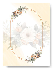 Romantic hand drawn white jamsine floral wedding invitation card set. Garden theme wedding invitation card.