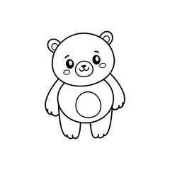 Bear. Coloring page, coloring book page. Black and white vector illustration.
