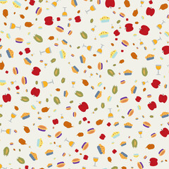 Thanksgiving pattern vector illustration. Happy Thanksgiving day. Harvest festival. Thanksgiving greeting card design.