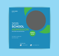 School admission social media post or Instagram post template