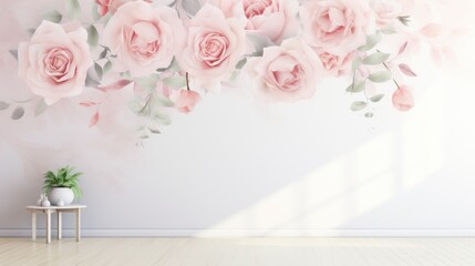 The pink backdrop serves as a canvas for the delicate and intricate botanical compositions lined with gold.