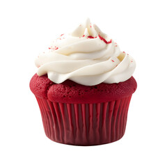 Dessert Red Velvet Cupcake Isolated on a transparent background