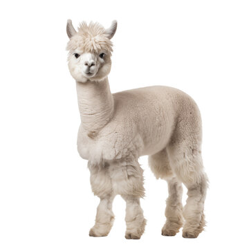 Alpaca standing made with generative AI - transparant background - png