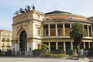 The Politeama theater, Palermo, Sicily, Italy