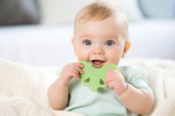 a baby teether made from food-grade silicone