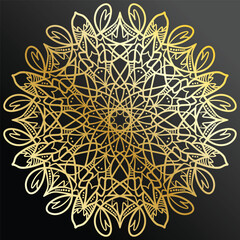 Luxury ornamental mandala design background in gold color. Decorative ornament in ethnic oriental style. Oriental pattern, vintage decorative elements. Weave design elements. Yoga logos vector.