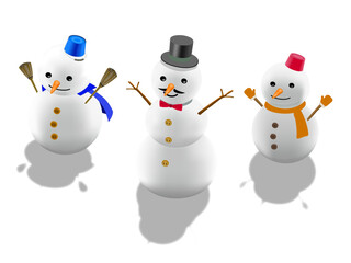 3体の雪だるまセット