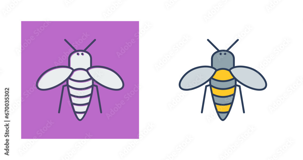 Poster bee vector icon