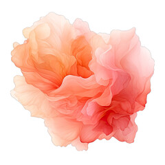 Peach and Coral Watercolor Strokes Isolated on Transparent or White Background, PNG