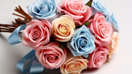 Bouquet Roses On White Background , Background Image, Valentine Background Images, Hd