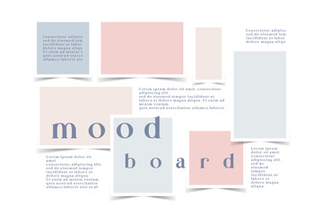 Vector photo collage template moodboard pictures grids vector illustration	