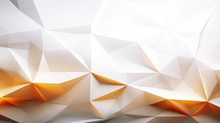 Abstract low poly pattern white orange and gray color, polygon background.