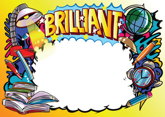 Fototapeta premium Graffiti illustration with street graffiti letters, tags, words, street art, style, spray paint, emoji, fresh and colorful