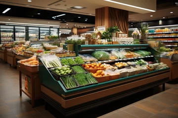 Fototapete Supermarket , fruit and vegetable zone © tirlik