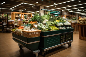 Supermarket , fruit and vegetable zone - obrazy, fototapety, plakaty
