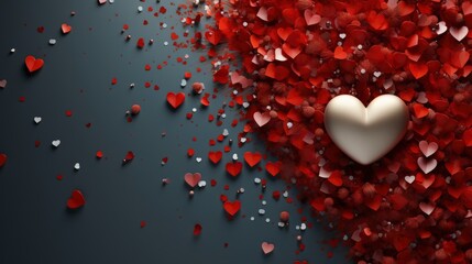 Obraz premium Frame Red Paper Hearts Space Text, Background Image, Valentine Background Images, Hd