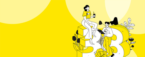 3.12 International Women's Day professional women flat character vector concept operation hand drawn illustration
