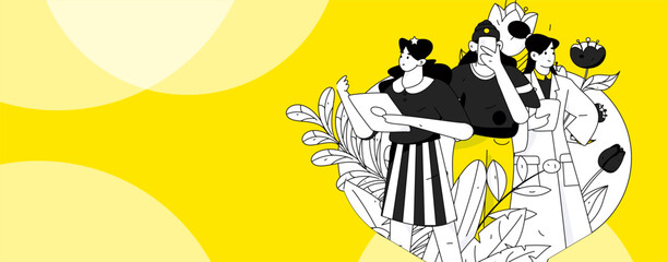 3.12 International Women's Day professional women flat character vector concept operation hand drawn illustration
