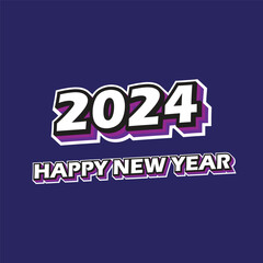 Fototapeta na wymiar Vector happy new year 2024 greeting banner for social media post