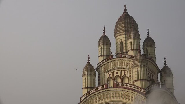 Facade of the Dakshineswar Kali temple complex in Kolkata, India
