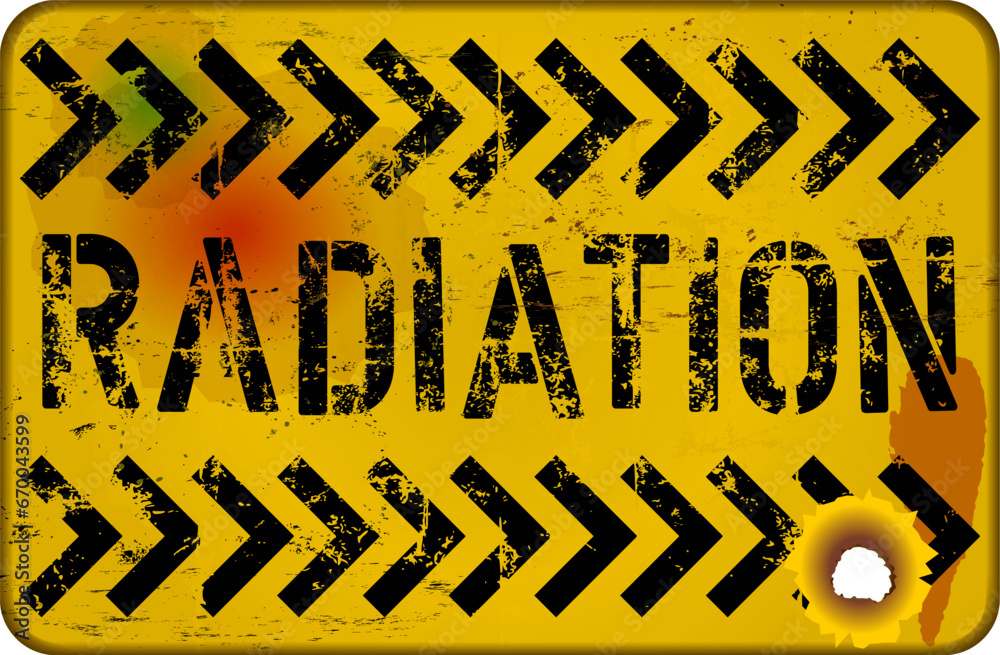 Wall mural Radiation warning sign,danger sign, grungy style,vector illustration - Wall murals