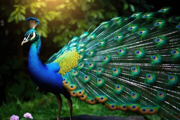 Obraz premium beautiful peacock with feathers