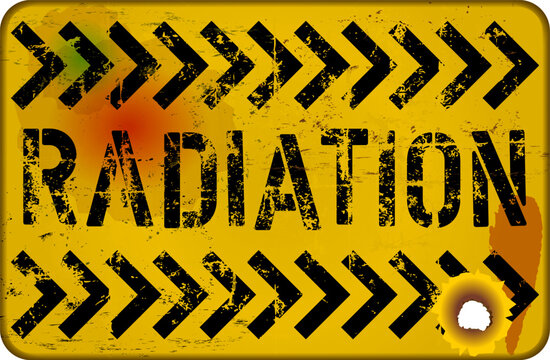 Radiation warning sign,danger sign, grungy style,vector illustration
