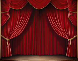 red curtains in theatre