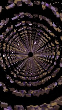 3D looped video of a swaying psychedelic tunnel with metallic shine and reflections. The video can be used as a background for reels, stories, shorts, capcuts.
.