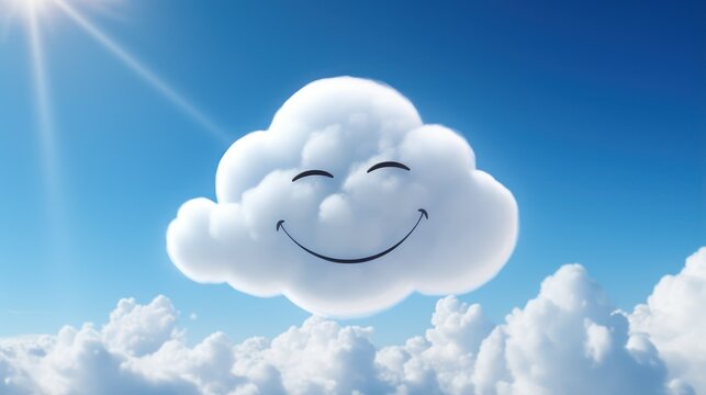 Smiley from cloud in the blue sky