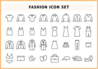 ファッション雑貨や洋服のアイコンセット