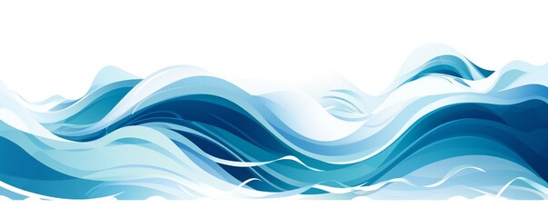 Fresh ocean navy blue water waves design element minimalist style Generative AI