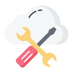 Cloud Setting Flat Icon